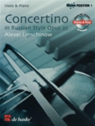 Concertino In Russian Style Opus 35 by Janschinow Alexei for Viola and Piano (W/cd)