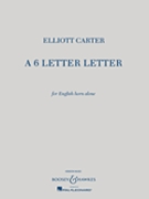 6 Letter Letter by Carter Elliott for English Horn and Piano