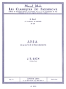 Aria From Suite D Bwv 1068 Alto Sax/pno by Bach Johann Sebastian for Saxophone