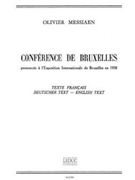 Conference De Bruxelles (book) by Messiaen Olivier for