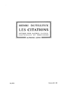 Citations For Oboe Harpsichord Double Bass And Percussion by Dutilleux Henri for