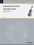 Lied Ohne Worte Opus 109 by Mendelssohn Felix for Cello Solo