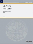 5 Kafka Songs by Krenek Ernst for