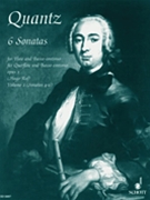 6 Sonatas Volume 2 #4-6 Opus 1 by Quantz Johann Joachim for Flute and Piano