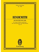 Konzertmusik Op. 50 by Hindemith Paul for Study Score