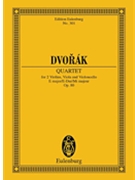 String Quartet In E Major Opus 80 by Dvorak Antonin for Study Score
