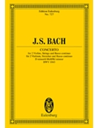 Concerto in D Minor BWV 1043 by Bach Johann Sebastian for Study Score