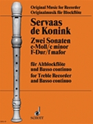 Sonatas 2 Alto Rec/bc by van Konink Servaas for