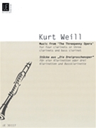 Music from The Threepenny Opera - Die Dreugriscgebioer by Weill Kurt - Rae James - for Clarinet Quartet