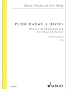 Prayer Of Thanksgiving In Times Of Terror-satb Chorus Organ - Score by Davies Peter Maxwell for
