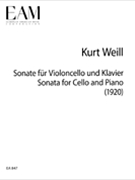 Sonata For Cello & Piano by Weill Kurt for Cello and Piano