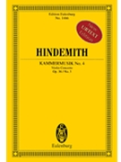 Kammermusik No 4 Opus 36 No 3 by Hindemith Paul for Study Score