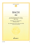 Air From Orchestral Suite No. 3 D Major Bwv 1068 Arranged For Clarinet And Piano by Bach Johann Sebastian for Clarinet Solo