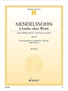 Six Songs Without Words Opus 62 by Mendelssohn Felix for Piano