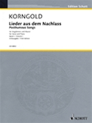 Lieder Aus Dem Nachlass by Korngold Erich Wolfgang for Medium High Voice