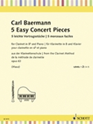 5 Easy Concert Pieces for Clarinet in B-Flat and Piano Op. 63 by Baermann Carl - Rudolf Mauz - for Score and Solo Part