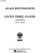 Unto Thee O God Motet A Cappella by Hovhaness Alan for SATB