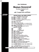 Majnun Answered From Maj Nun Symph. #24 With Trumpet Solo And Piano by Hovhaness Alan for SATB