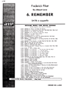 Remember 6 About Love by F Picket for SATB