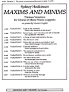 Nearer To Consciousness Var 7the Nearer To Death (From Maxims And Minums) by Hodkinson Sydney for SATB