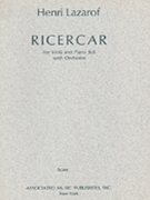 Ricercare (1968) by Lazarof Henri for Score