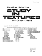 Study In Textures For Band Full Score by Schuller Gunther for Score