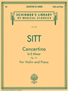 Concertino In E Minor Opus 31 by Sitt Hans for Violin and Piano