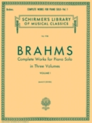 Complete Works Volume 1 by Brahms Johannes - Mandyczewski - for Piano