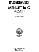 Menuet In G Opus 14 #1 by Paderewski Ignacy Jan for Piano