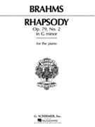 Rhapsody Opus 79 #2 G Minor by Brahms Johannes - Gebhard - for Piano