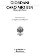 Caro Mio Ben by Giordani Giuseppe for High Voice