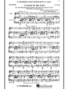 I Waited For The Lord by Mendelssohn Felix for SATB