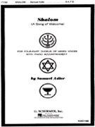 Shalom Song Of Welcome by S Adler for SATB