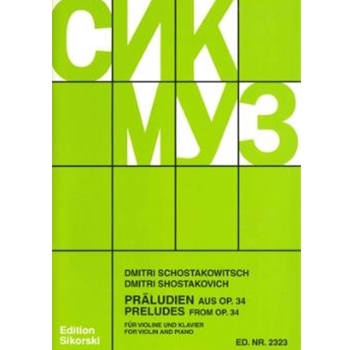 19 Preludes From Opus 34 by Shostakovich Dmitri for Violin Sol