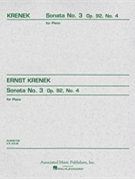 Sonata #3 Opus 92 #4 by Krenek Ernst for Piano