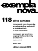 Hommage a Stravinsky Prokofiev and Shostakovich (One piano Six hands) by Schnittke Alfred for