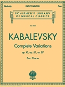 Complete Variations Opp 40 51 87 by Kabalevsky Dmitri for Piano