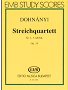 String Quartet #3 Opus 33 by Dohnanyi Ernst von for Mini Score