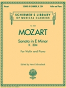 Sonata In E Minor K304 by Mozart Wolfgang Amadeus - Schradieck Henri - for Violin and Piano