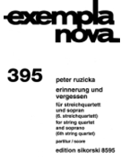 Erinnerung und Vergessen (Memory and Forgetting) by Ruzicka Peter for Score and Parts
