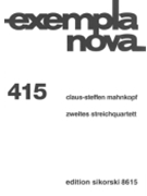 String Quartet No. 2 by Mahnkopf Claus-Steffen for Score