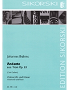 Andante From Opus 83 by Brahms Johannes - Garben Cord - for Cello and Piano