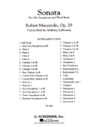 Sonata for Alto Saxophone Op. 29 score to band accomp by Muczynski Robert - LaBounty Anthony - for Score