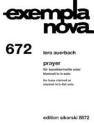 Prayer For Bass Clarinet Of B-flat Clarinet (pod Overseas) by Auerbach Lera for Clarinet