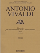 Concerto in A Major for 2 Violins Strings and Basso Continuo - RV519 (Op. 3 No. 5) by Vivaldi Antonio Lucio for Score