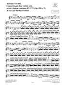 Concerto in A Major for 2 Violins Strings and Basso Continuo - RV519 (Op. 3 No. 5) by Vivaldi Antonio Lucio for Parts