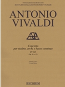 Concerto E Major Violin Strings Continuo Rv265 (op. 3 No. 12) Score by Vivaldi Antonio Lucio for Score
