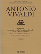 Concerto F Major 4 Violins Violoncello Strings Continuo Rv567 Op. 3 No. 7 Dresden Sc by Vivaldi Antonio Lucio for Score
