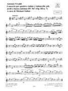 Concerto F Major 4 Violins Violoncello Strings Continuo Rv567 (op. 3 No. 7) Dresden Pt by Vivaldi Antonio Lucio for Parts