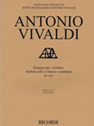 Sonata for Violin Cello and Basso Continuo RV 820 by Vivaldi Antonio Lucio for Score and Parts